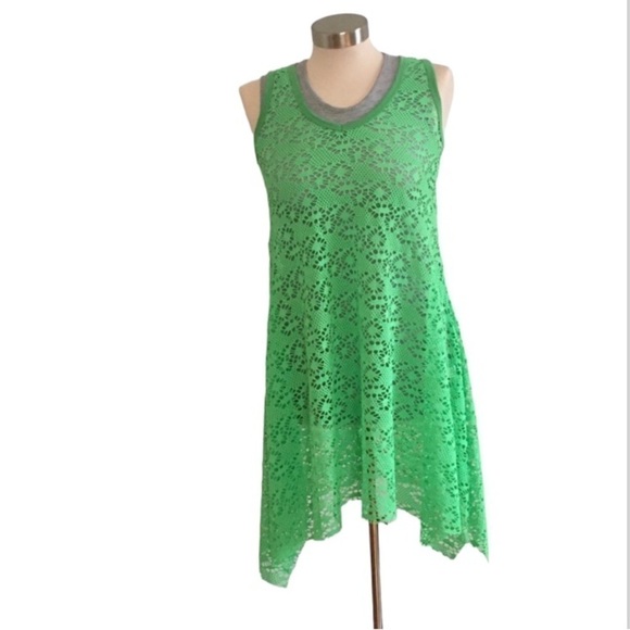HOTS-Wing Neon Green Swimsuit Coverup Dress - Picture 1 of 7